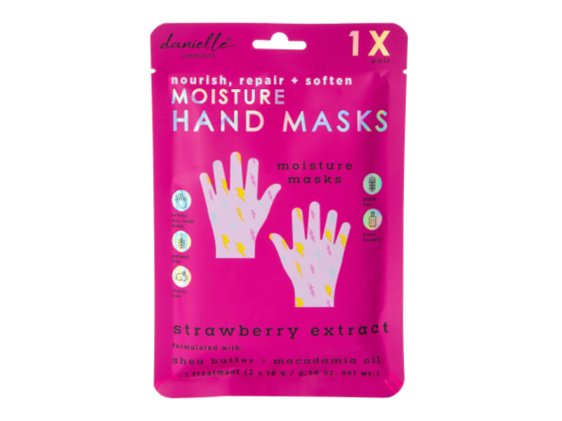 Danielle Creations Moisture Hand Masks, Strawberry Extracts, 0.56 oz/16 g, 1 Pair