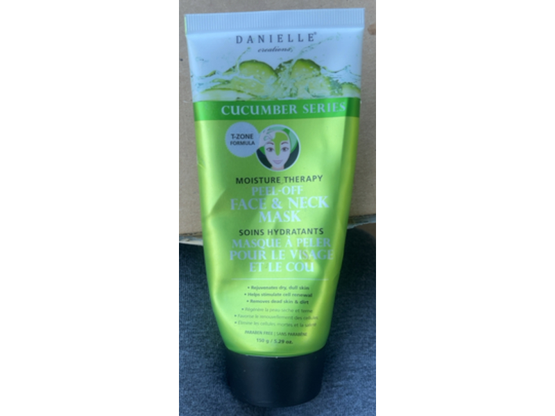 Danielle Creations Moisture Therapy Peel-off Face & Neck Mask, Cucumber Series, 5.29 oz/150 g
