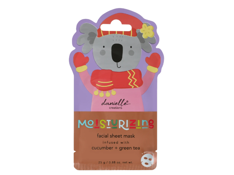 Danielle Creations Moisturizing Facial Sheet Mask, Cucumber+Green Tea, 0.88 oz/25 g
