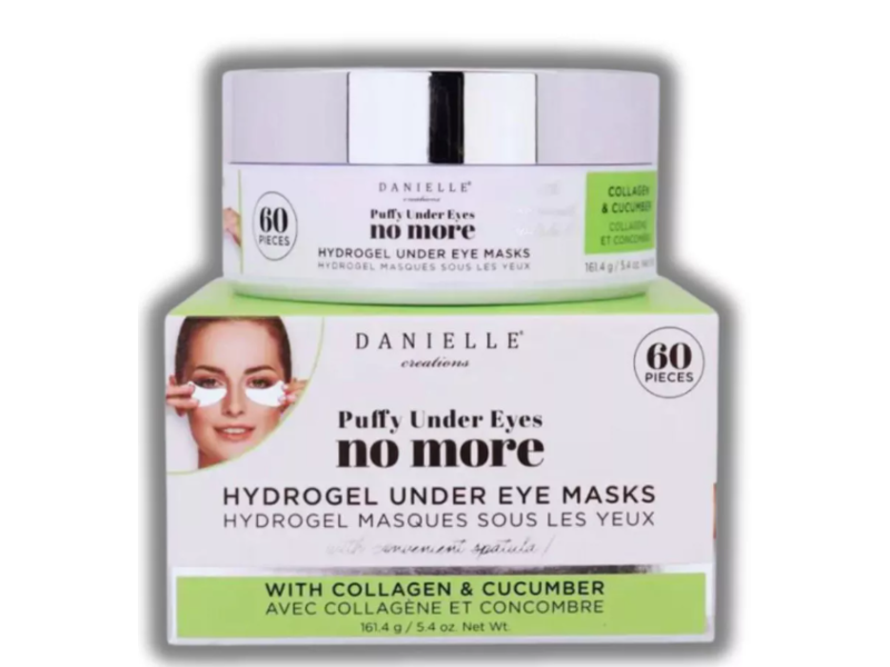 Danielle Creations Puffy Under Eyes No More Hydrogel Under Eye Mask, Collagen & Cucumber, 5.4 oz/161.4 g, 60 Count
