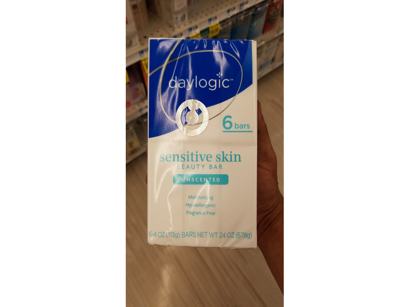 Daylogic Sensitive Skin Beauty Bar, Unscented, 4 oz (Pack of 6)