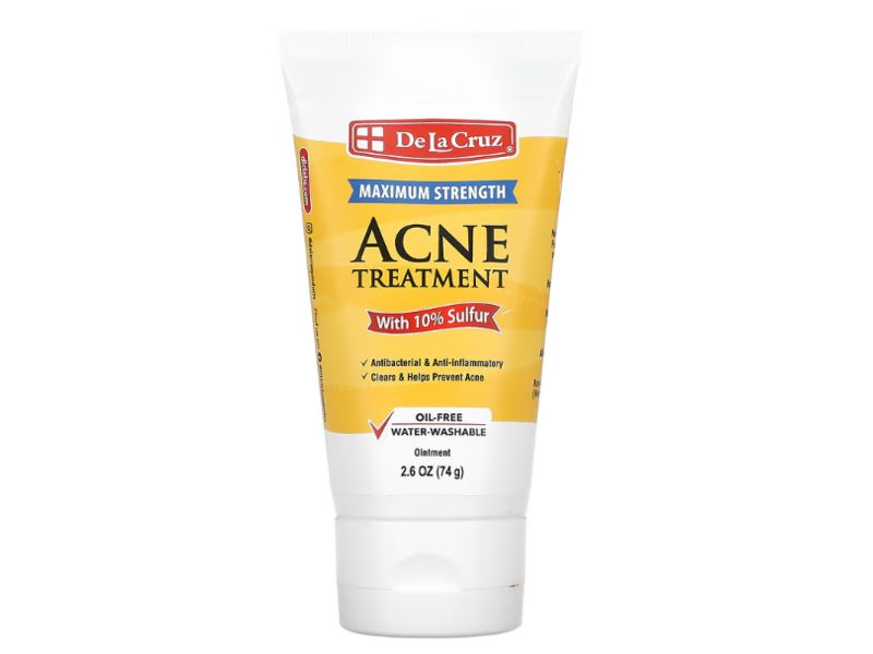 De La Cruz Acne Treatment Ointment, 10% Sulfur, 2.6 oz/74 g