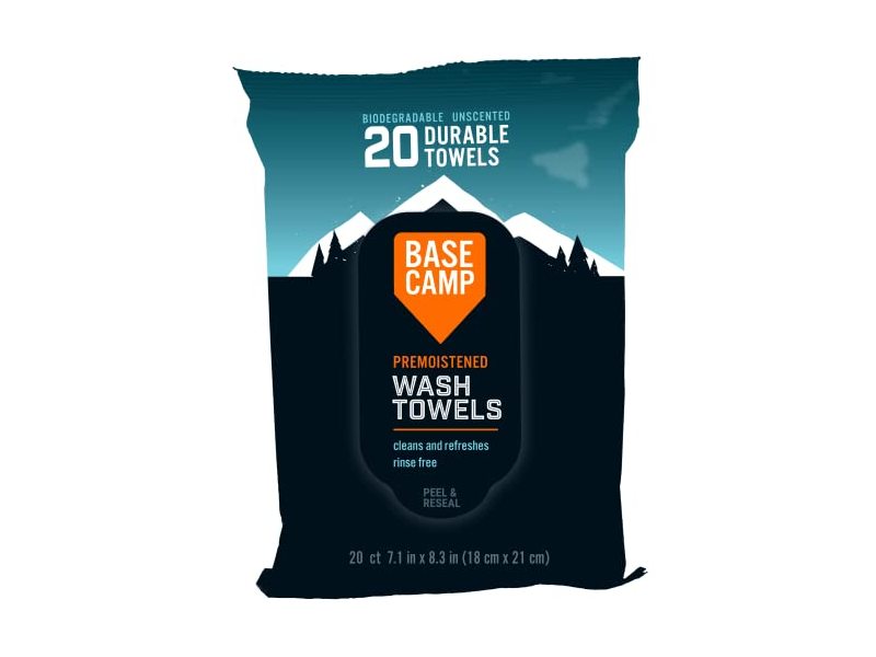 Dead Down Wind Base Camp Premoistened Wash Towels, Unscented, 20 Count