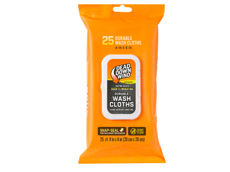 Dead Down Wind Enzyme Based Odor Eliminating Durable Wash Cloth, Unscented, 25 Count