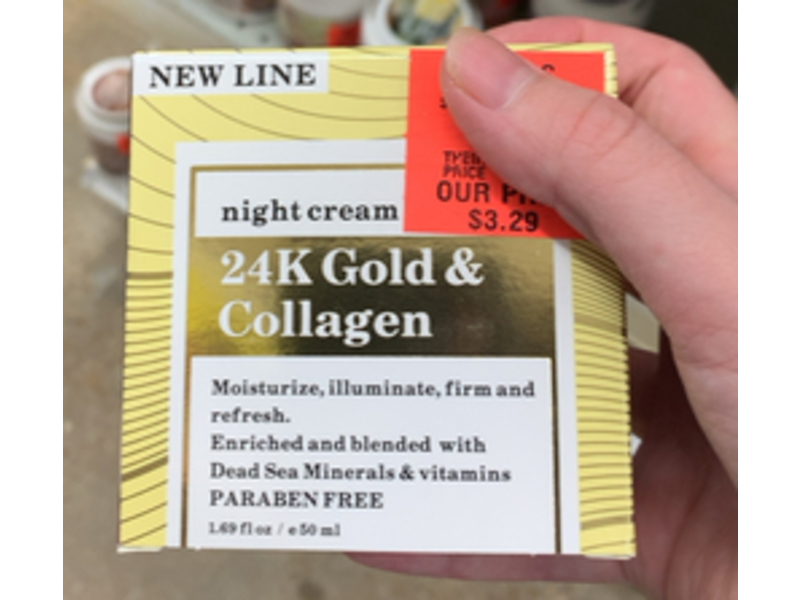 Dead Sea Minerals Night Cream, 24k Gold & Collagen, 1.69 fl oz/50 mL
