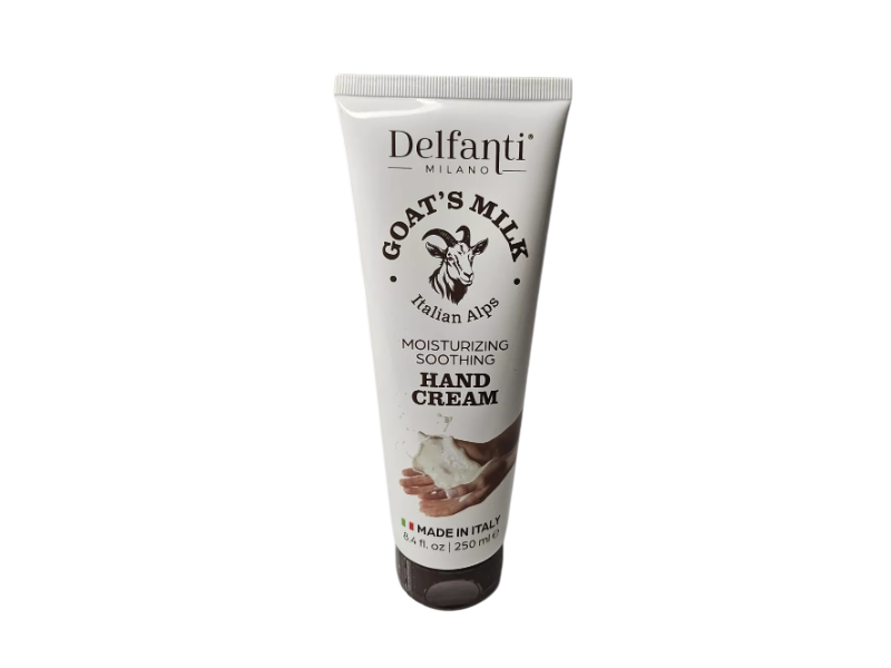 Delfanti Milano Moisturizing Soothing Hand Cream, Goat's Milk, 8.4 fl oz/250 mL