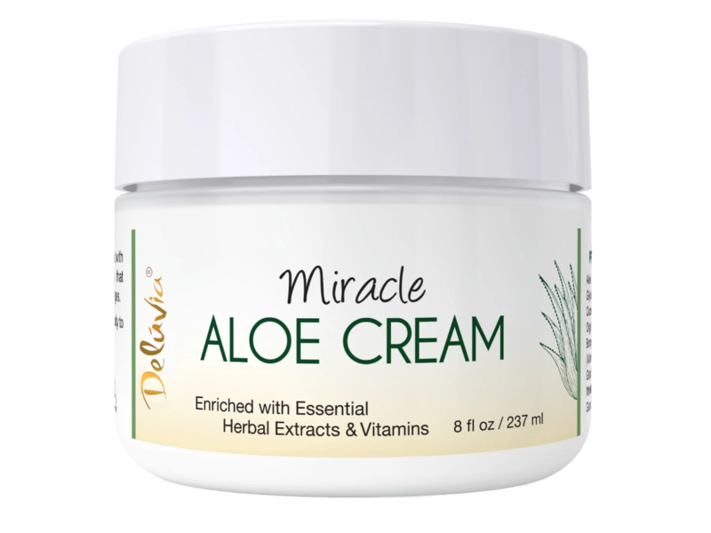 Deluvia Miracle Aloe Cream, Essential Herbal Extracts & Vitamins, 8 fl oz/237 mL