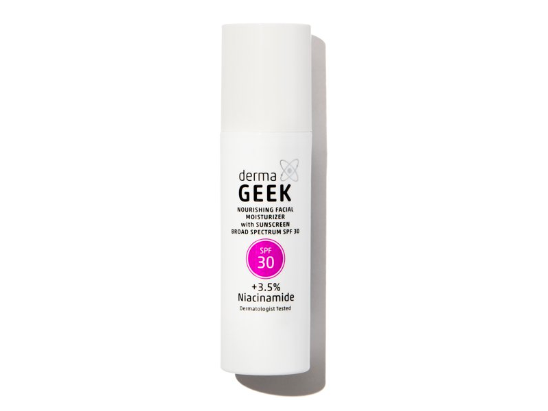 Derma Geek Nourishing Facial Moisturizer, SPF 30, Plus 3.5% Niacinamide, 1.7 fl oz/50 mL