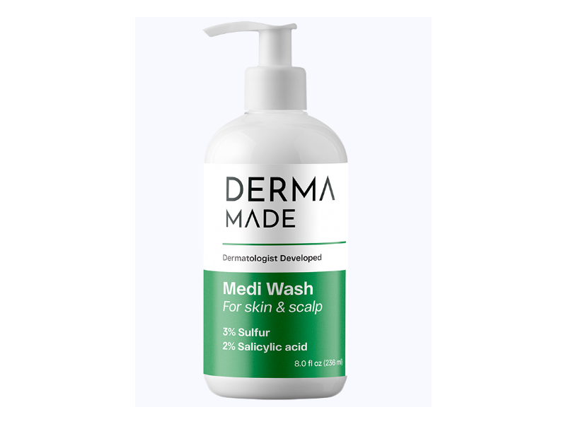 Derma Made Medi Wash, 3% Sulfur + 2% Salicylic Acid, 8.0 fl oz/236 mL