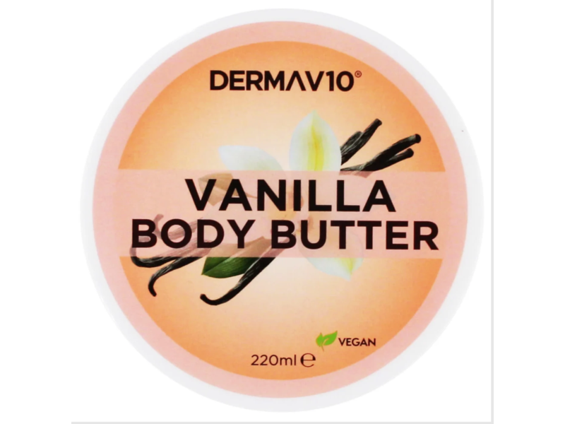 Derma V10 Body Butter, Vanilla, 220 mL