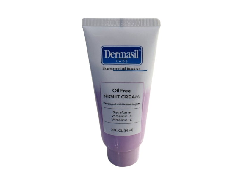 Dermasil Labs Oil Free Night Cream, Squalane + Vitamin C & Vitamin E Oil, 2 fl oz/59 mL, 3 Pack