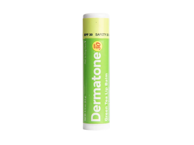 Dermatone Lip Balm, Green Tea, SPF 30, 0.15 oz/4.2 g, Pack Of 3
