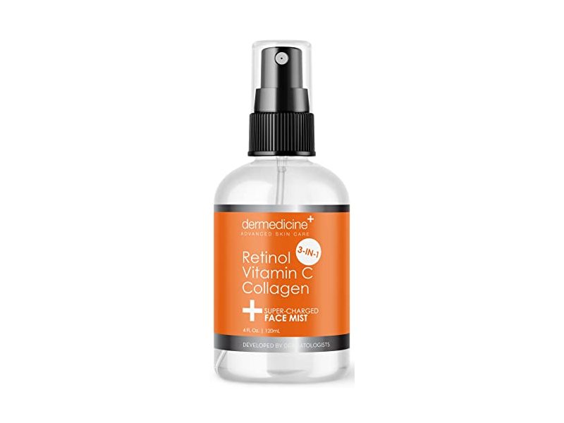 Dermedicine + 3 - In - 1 Super - Charged Face Mist, Retinol, Vitamin C & Collagen, 4 fl oz/120 mL