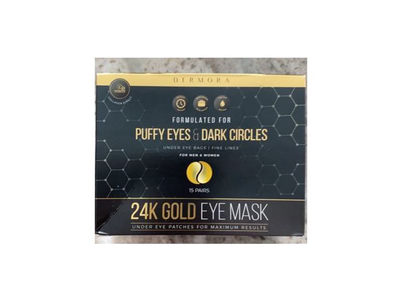 Dermora 24K Gold Eye Mask For Puffy Eyes & Dark Circles, 15 Pairs