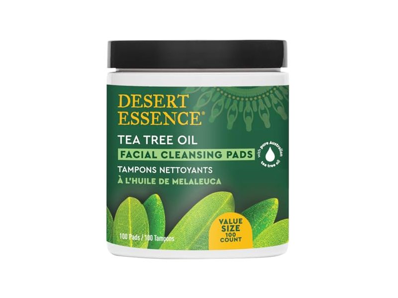 Desert Essence Facial Cleansing Pads, Tea Tree Oil, 100 Count