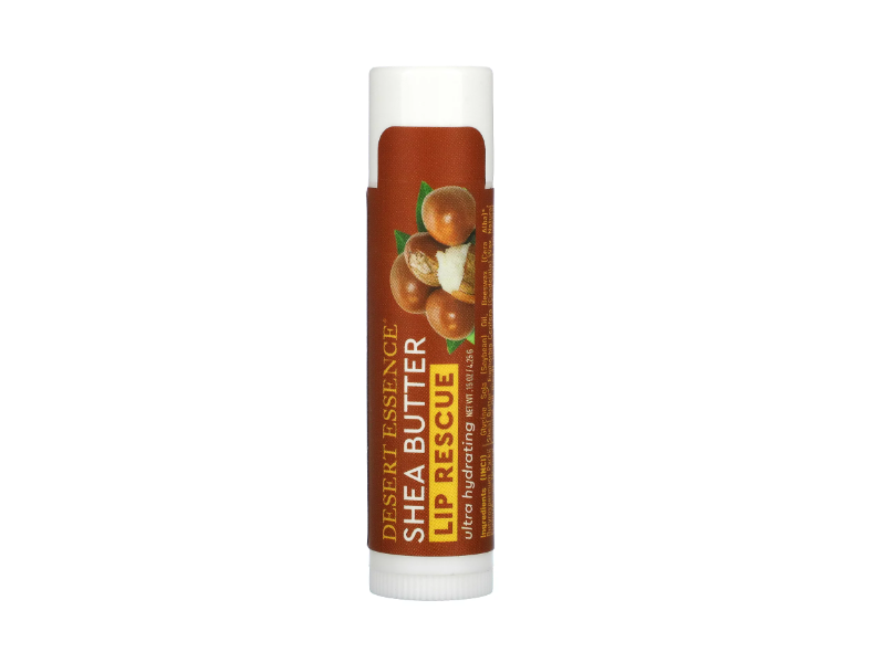 Desert Essence Lip Rescue, Shea Butter, 0.15 oz/4.25 g, Pack Of 24
