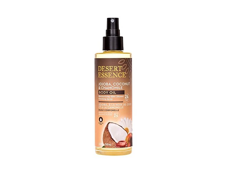 Desert Essence Moisturizing Body Oil Spray, Jojoba, Coconut & Chamomile, 8.28 fl oz/245 mL