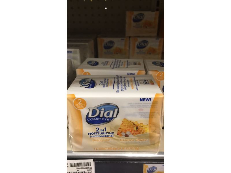 Dial 2-in-1 Moisturizing & Antibacterial Beauty Bar, Manuka & Honey, 2 count