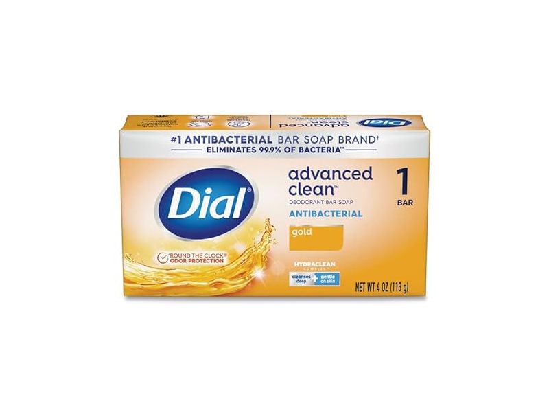 Dial Advanced Clean Antibacterial Deodorant Bar Soap, Gold, 4 oz/113 g, 36 Count
