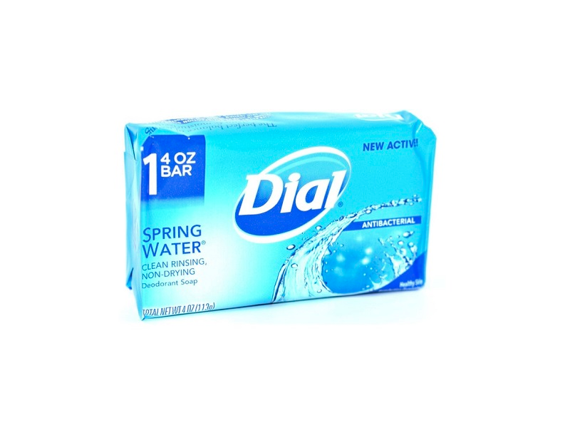 Dial Antibacterial Deodorant Bar Soap, Spring Water, 4 oz/113 g, 1 Count