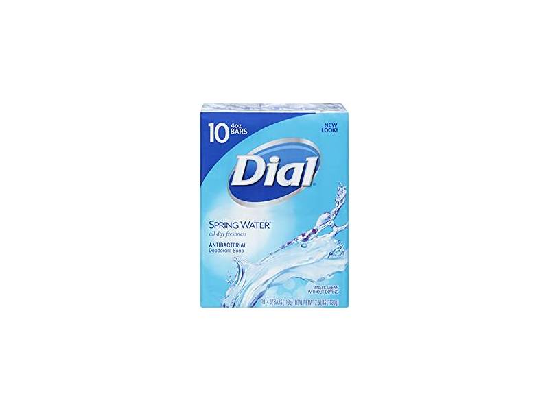 Dial Antibacterial Deodorant Bar Soap, Spring Water, 4 oz