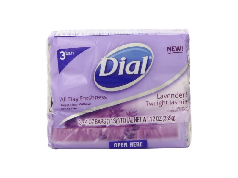 Dial Antibacterial Deodorant Soap, Lavender & Twilight Jasmine, 4 oz/113 g, 3 Count