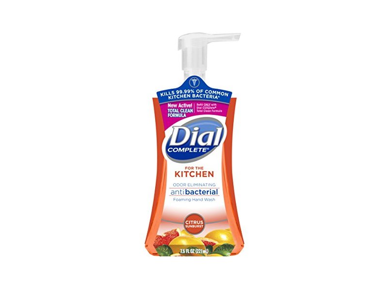 Dial Complete Antibacterial Foaming Kitchen Hand Soap, Citrus Sunburst, 7.5 Fluid Ounces