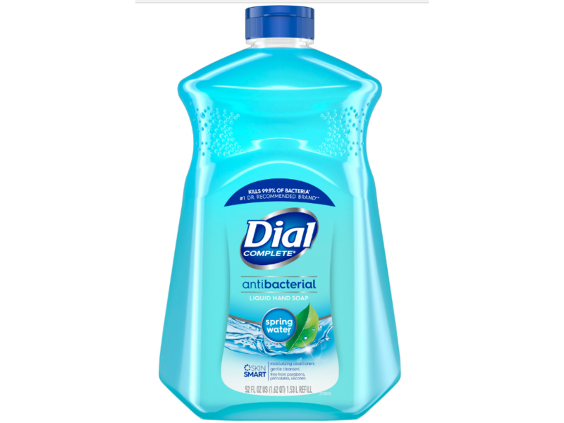 Dial Complete Antibacterial Liquid Hand Soap, Spring Water, 52 fl oz/1.53 L, Refill
