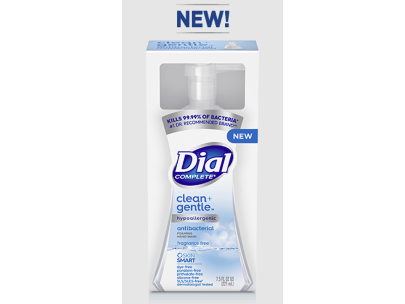 Dial Complete Clean + Gentle Antibacterial Foaming Hand Wash, 7.5 fl oz / 221 mL