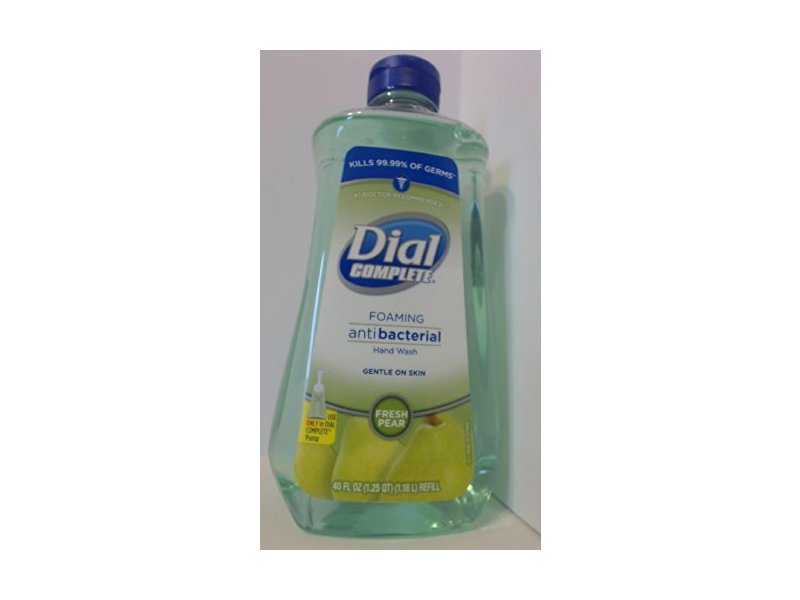 Dial Complete Foaming Anti-bacterial Hand Wash Soap Refill, Fresh Pear, 40 Ounce