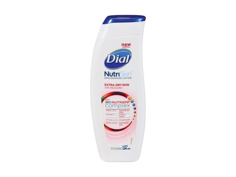 Dial NutriSkin Extra Dry Skin with Shea Butter plus BioNutrient Complex Replenishing Lotion, 12oz