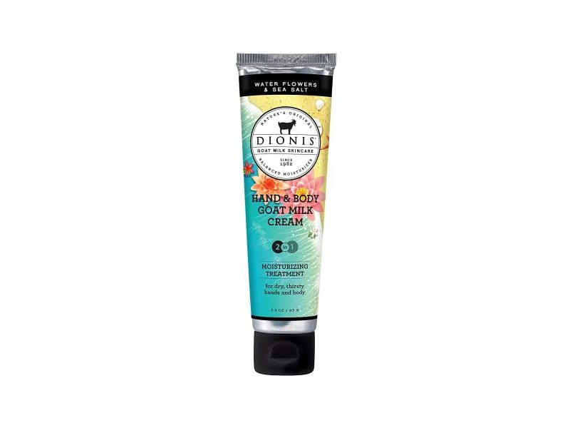 Dionis 2 In 1 Hand & Body Goat Milk Cream, Water Flowers & Sea Salt 3.3 oz/93 g