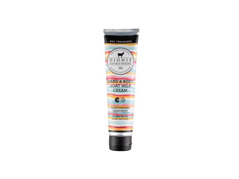 Dionis 2 In 1 Moisturizing Treatment Hand & Body Goat Milk Cream, Sea Treasures, 3.3 oz/93 g