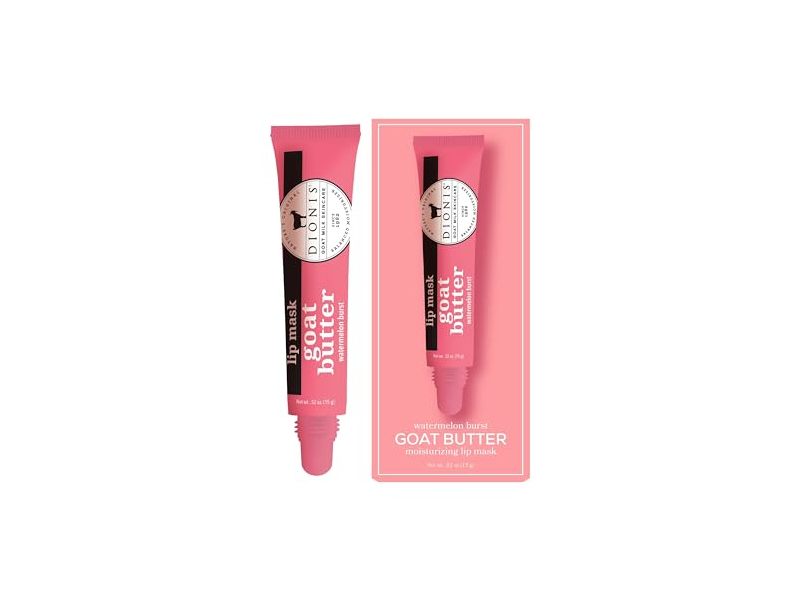Dionis Goat Butter Overnight Leave On Lip Mask, Watermelon Burst, 0.52 oz/15 g