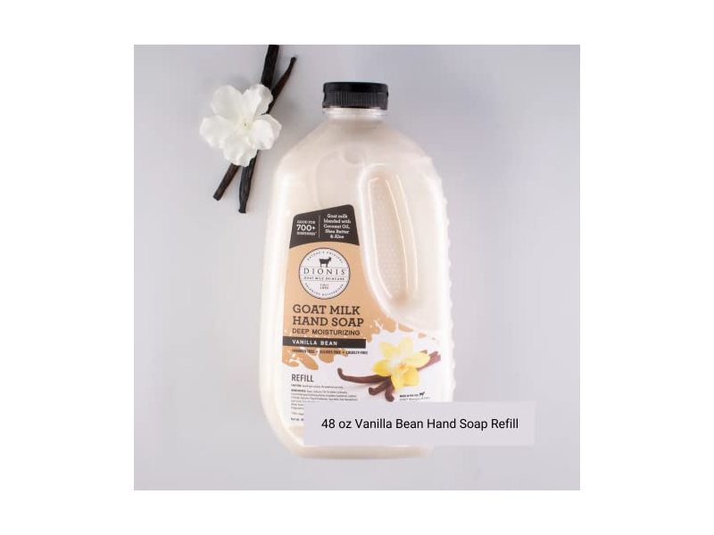 Dionis Goat Milk Deep Moisturizing Hand Soap, Vanilla Bean, 4.8 fl oz/1.42 L