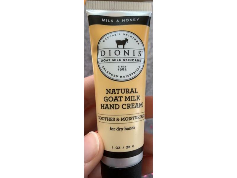 Dionis Natural Goat Hand Cream, Milk & Honey, 1 oz/28 g