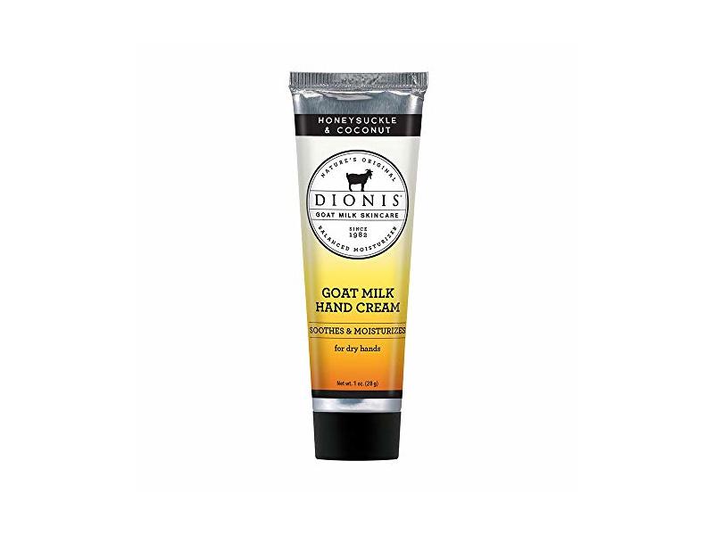 Dionis Natural Goat Milk Hand Cream, Honeysuckle and Coconut, 1 fl oz/28 g