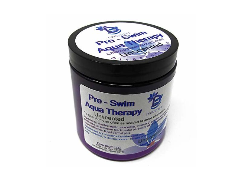 Diva Stuff Pre-Swim Aqua Therapy Chlorine Neutralizing Lotion, Unscented, 8 oz/236 mL