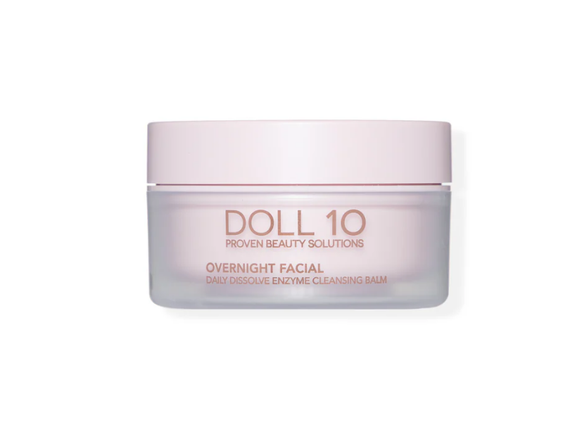 Doll 10 Overnight Facial Daily Dissolve Enzyme Cleansing Balm, 3.38 fl oz/100 mL
