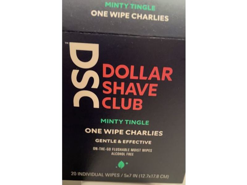 Dollar Shave Club One Wipe Charlies, Minty Tingle, 20 Count