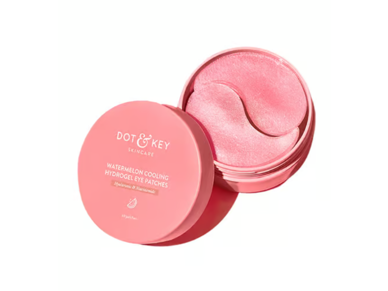 Dot & Key Watermelon Cooling Hydrogel Eye Patches, Hyaluronic & Niacinamide, 60 Count