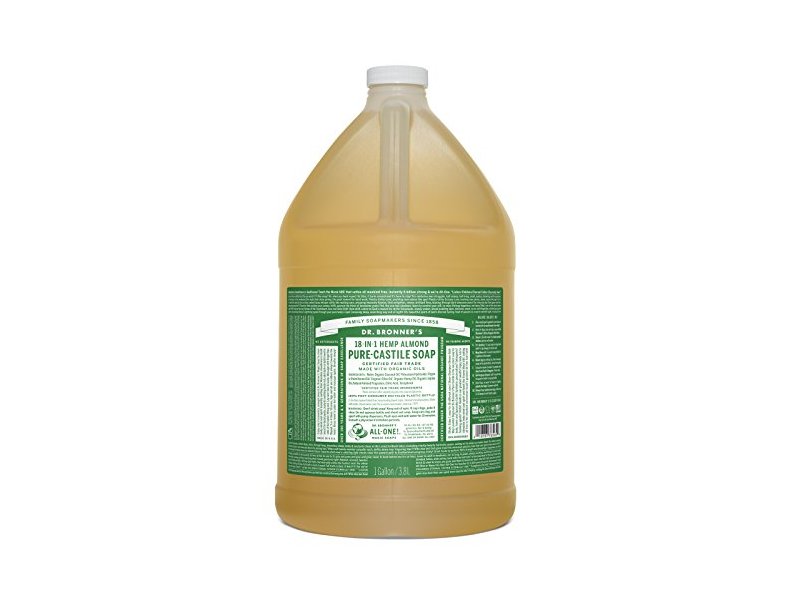 Dr. Bronner's 18-in-1 Castile Liquid Soap, Almond Pure, 1 Gallon