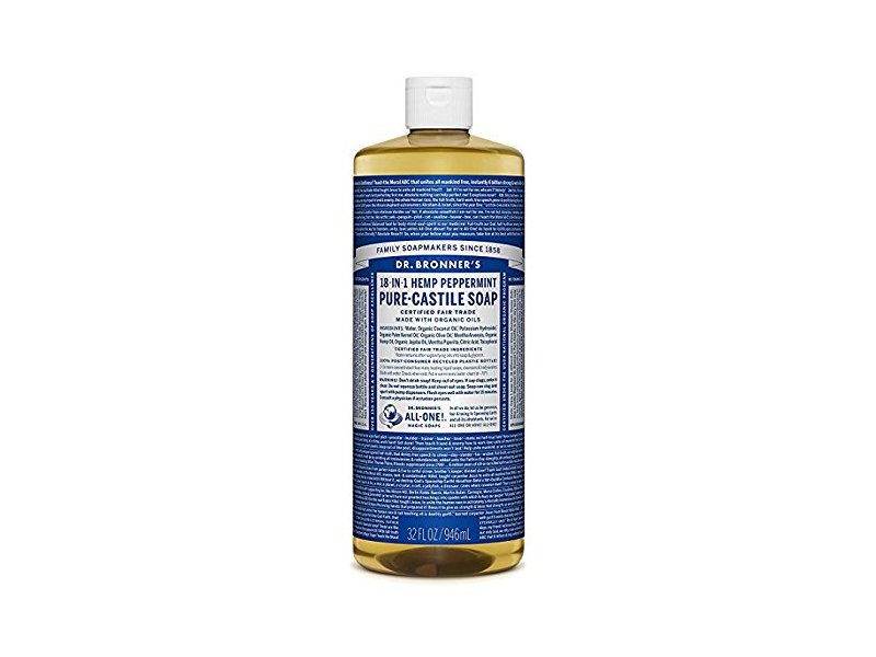 Dr. Bronner's 18-in-1 Hemp Peppermint Pure Castile Oil, 25 fl oz