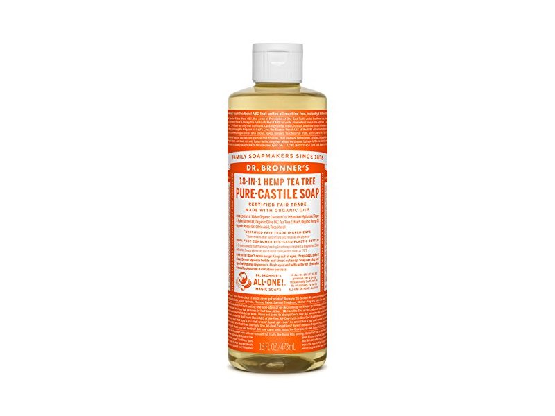 Dr. Bronner's 18-in-1 Hemp Pure Castile Liquid Soap, Tea Tree Oil, 16 oz