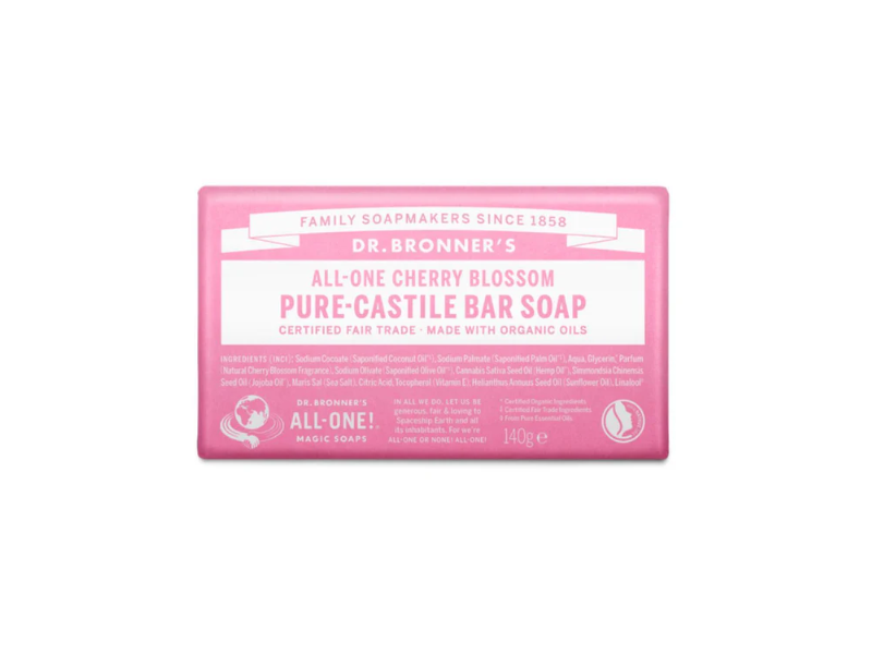 Dr Bronner's All-One Pure Castile Bar Soap, Cherry Blossom, 140 g