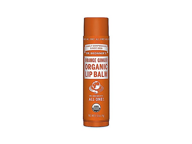 Dr Bronner's Organic Lip Balm, Ginger Orange, 0.15 oz/4 g