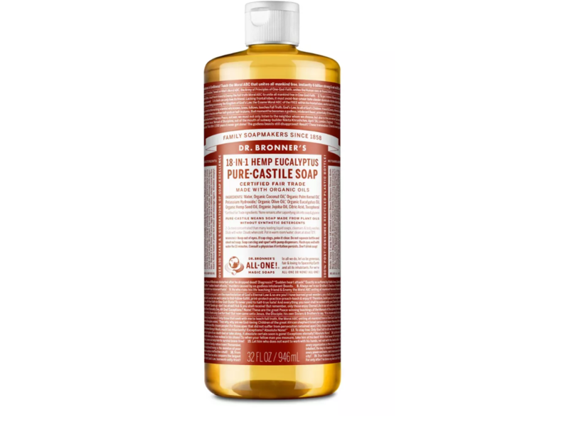 Dr. Bronner's Pure-Castile Soap, 18 - In - 1 Hemp Eucalyptus, 32 fl oz/946 mL