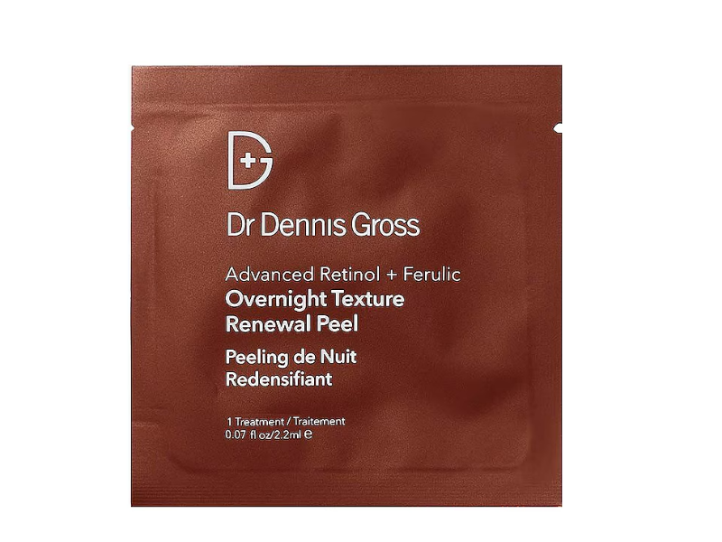 Dr Dennis Gross Overnight Texture Renewal Peel, Advanced Retinol Ferulic, 0.07 fl oz/2.2 mL, Pack Of 16