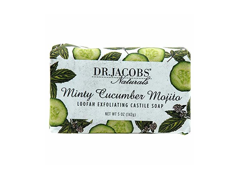 Dr Jacobs Naturals Pure Castile Vegan Bar Soap (Minty Cucumber Mojito, 5 oz)