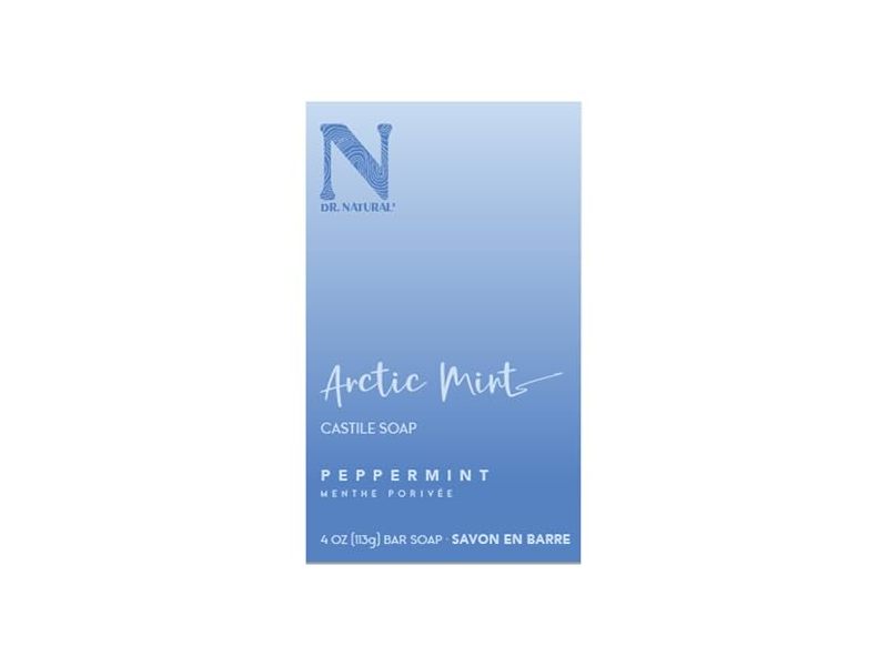 Dr. Natural Arctic Mint Castile Bar Soap, Peppermint, 4 oz/113 g